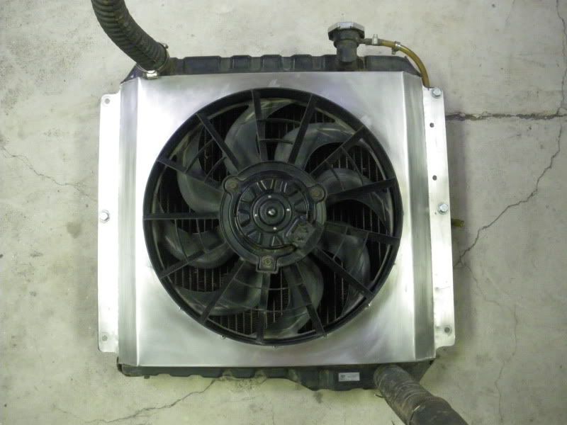 FJ40 radiator and Taurus Fan with Custom Aluminum Shroud, 250 Shipped